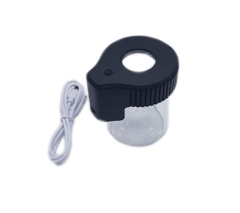 Magnifying, sample jars